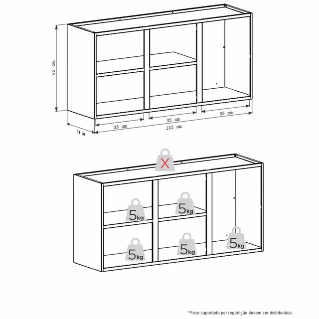 ARMARIO AEREO AÇO 1,20 VENUS COZIMAX - Imagem 3